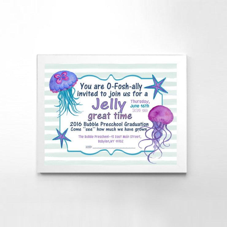 Jellyfish Party, Birthday Invite, Printable Invitation, Under The Sea Party, Nautical Invitation, Jelly Invitation, Party Invitation
