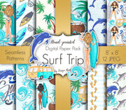 Surf Trip Digital Paper