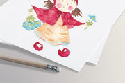 Watercolor Red Hiding Hood Clipart