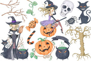 Happy Halloween Hand-Painted Illustrations