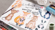 Woodland Watercolor Animals Clipart