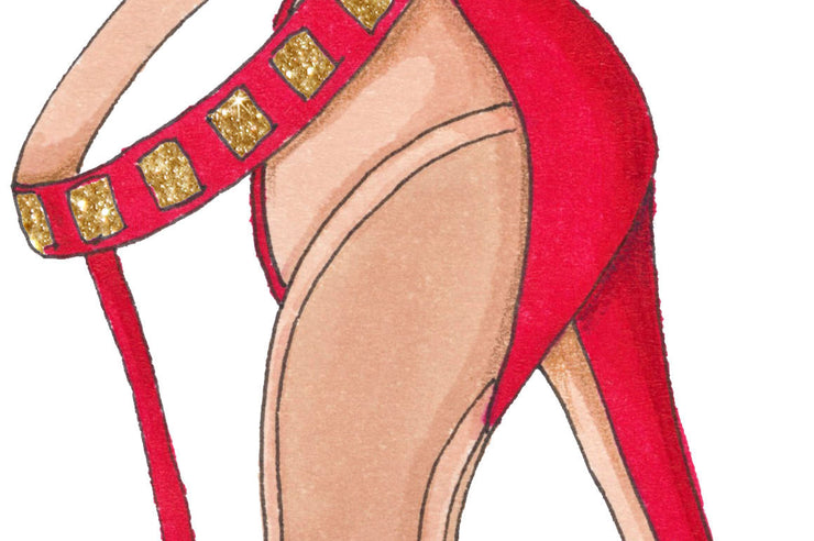 Lady In Red Hand-Painted Clipart