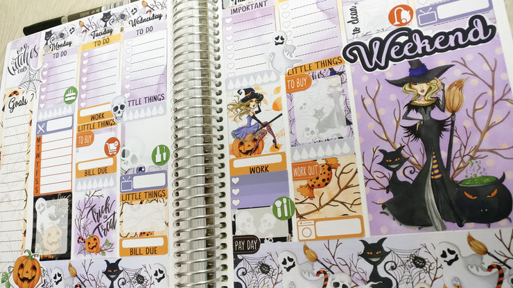 Halloween Printable Planner Stickers Weekly Erin Condren Life Planner