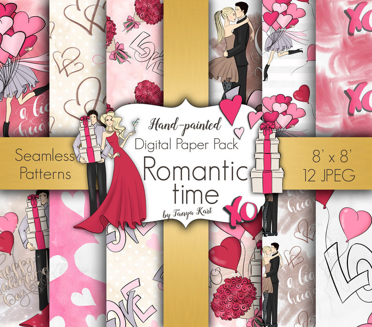 Romantic Time Digital Paper