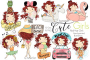 Summer Graphics Red Hair Girls
