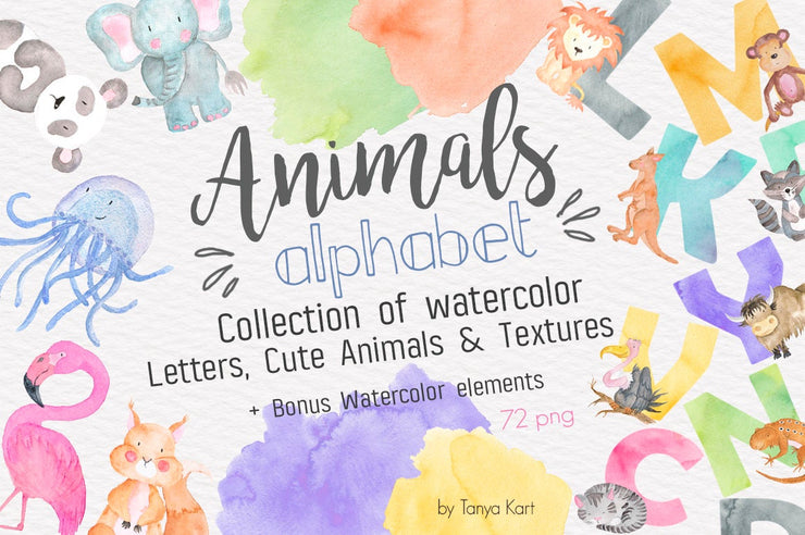 Watercolor Animal Alphabet