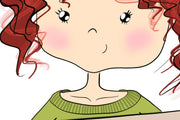 Cute Spring Season Red Hair Girls Illustration