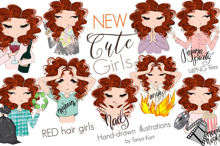 Red Hair Girls Stickers Creator