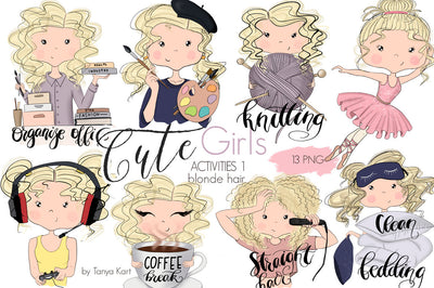 Planner Girls Icons Blonde Hair Sticker