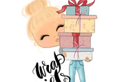 Planner Blondde Girl Christmas Clipart