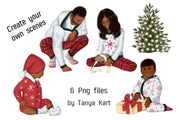 Family Christmas African American Clipart