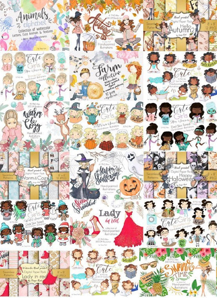 Wow Bundle 2 COLLECTION OF CLIPARTS & PATTERNS