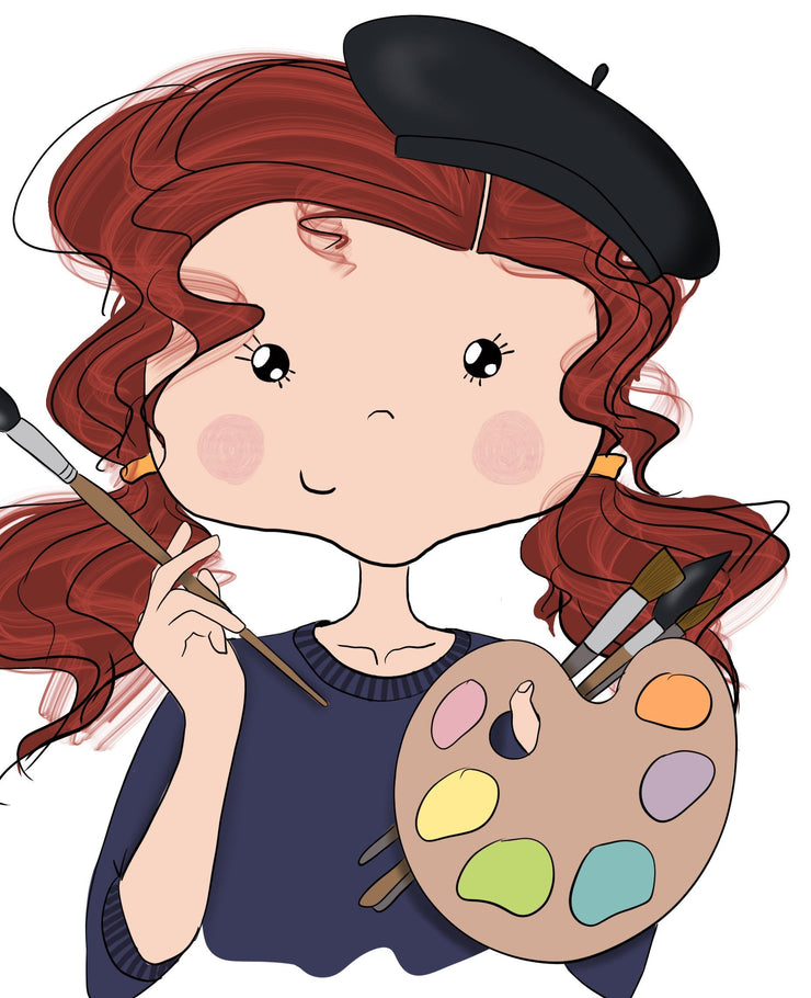 Red Hair Stickers Planner Icons