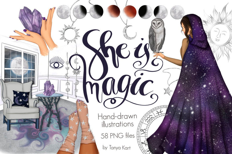 She Is Magic Clipart