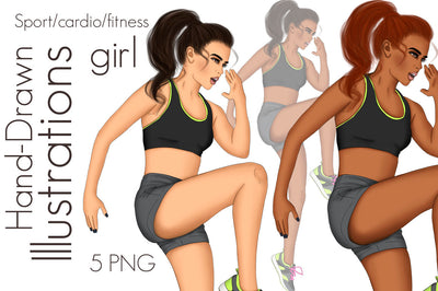 Fitness Illustration Cardio Girls