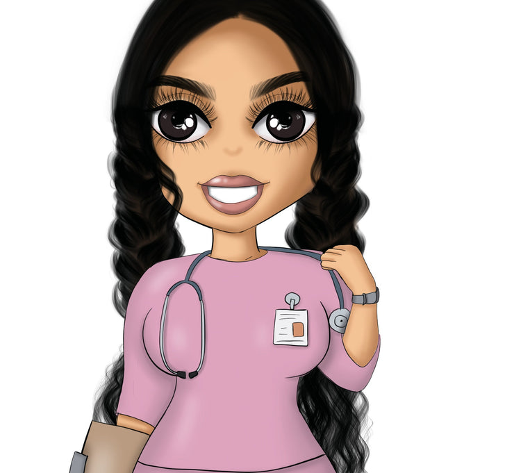 Nurse Brunette Planner Doll