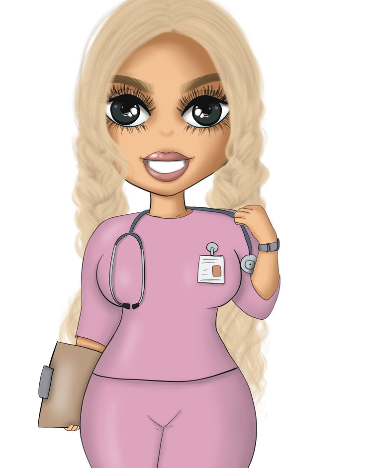 Nurse Blonde Planner Doll