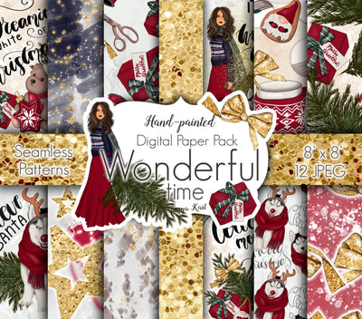 It's The Most Wonderful Time Of The Year Christmas Digital Paper