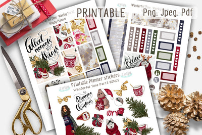 Wonderful Time Christmas weekly Kit for Happy Planner