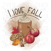 I Love Fall Whimsical Design