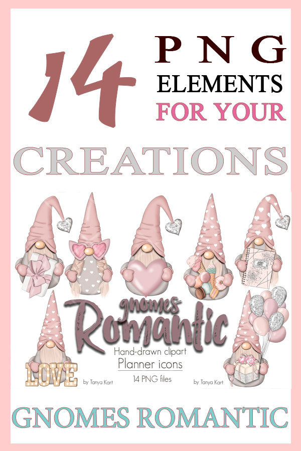 Romantic Gnomes Clipart