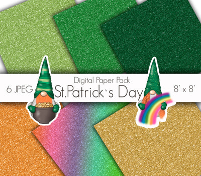 St Patricks Day Glitter Gold Papers