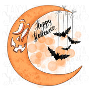 Moon Sublimation Design Happy Halloween