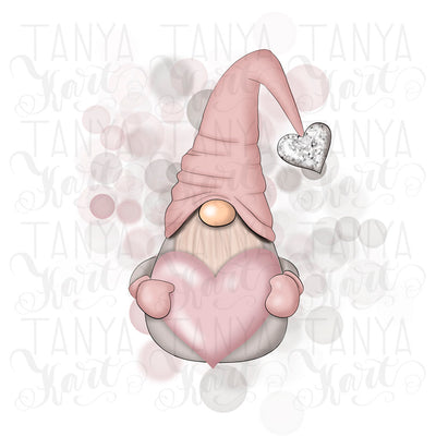 Gnome With Heart Digital Design