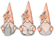 Spring Peachy Gnomes Clipart