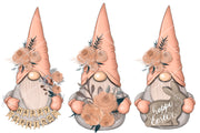 Spring Peachy Gnomes Clipart