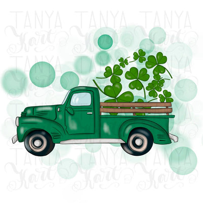 St.Patricks Day Green Truck Spring Design