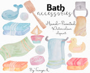 Bath Accessories Watercolor Clipart