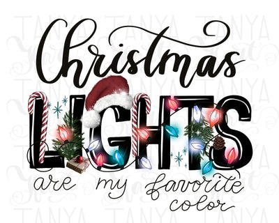Christmas Lights Png | My Favorite Color | Hand Drawn Xmas