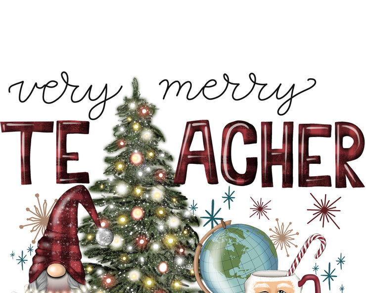 Very Merry Teacher, Digital Download, Sublimation Designs