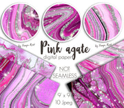 Pink Agate Digital Papers
