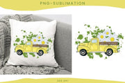 Yellow Truck With Flowers | PNG Sublimation