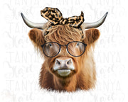 Cow With Glasses Png Farm Sublimation