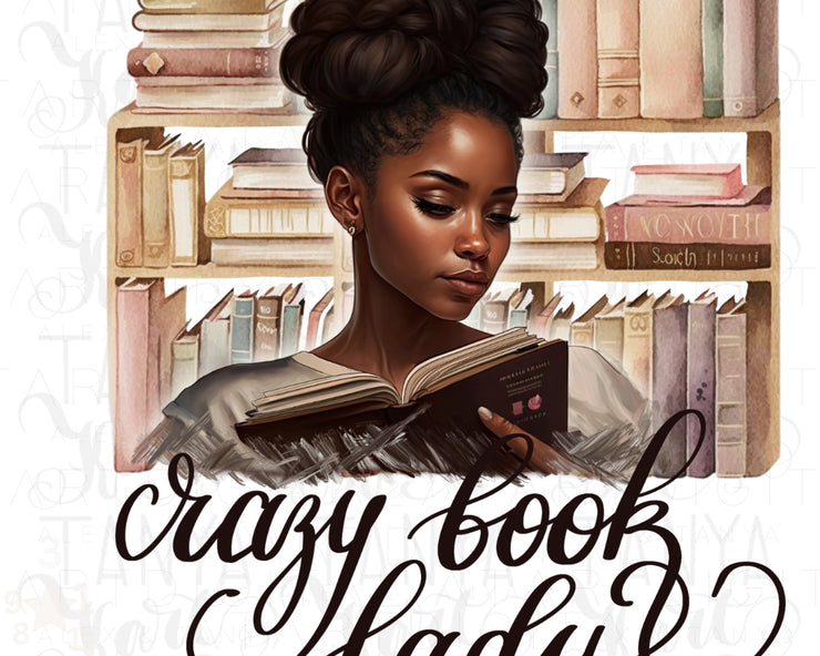 Crazy Book Lady Png | Bookish Digital | Reading Png Quote