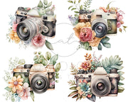 Photocamera With Flowers Clip Art