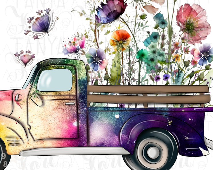 Wildflower Truck | Sublimation Download | Digital File