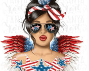 Messy Hair Bun Png | American Brunette | 4th Of July Png