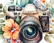 Photocamera With Flowers Clip Art