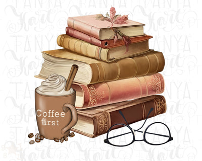 Book Graphic | Design Illustration | Coffee And Books Png