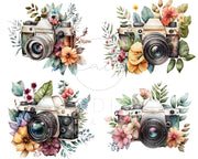 Photocamera With Flowers Clip Art