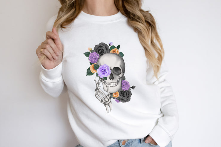 Scull With Flowers, Sublimation Graphics