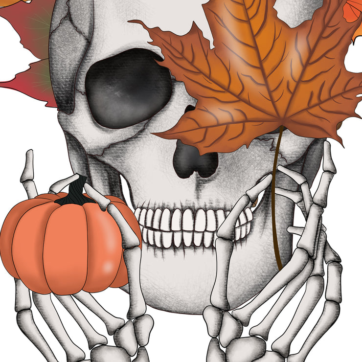 Sublimation Design | Scull With Leaves | Halloween Png