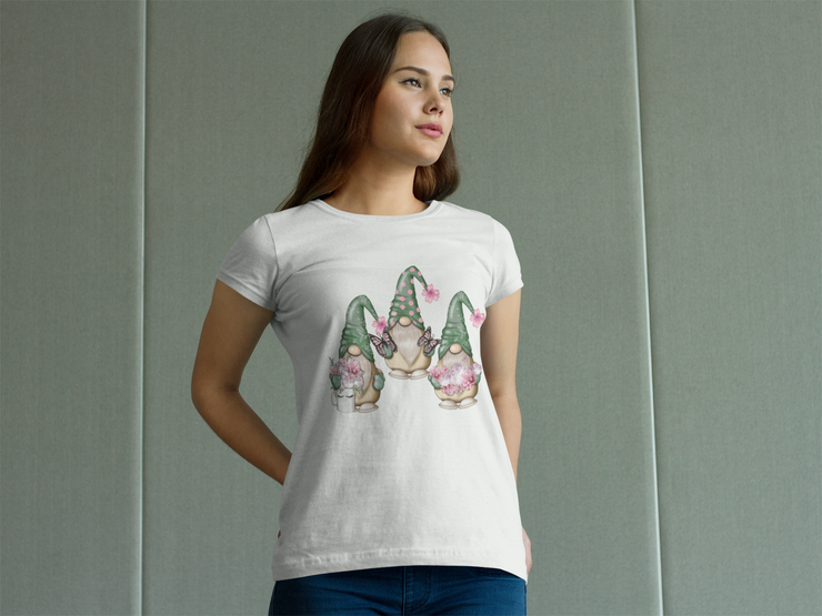 Floral Gnome Png | Sublimation Design | Three Bloom Gnomes