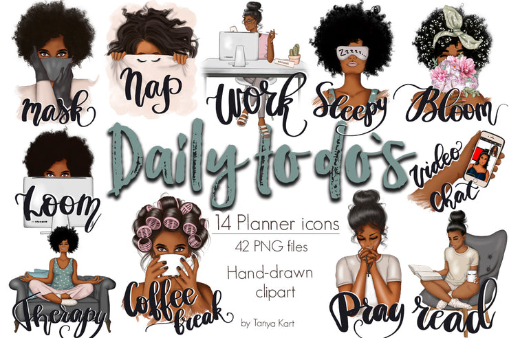 Daily To Do's Afro Planner Icons