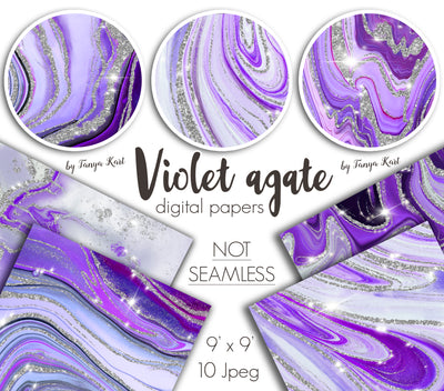 Violet Agate Digital Papers