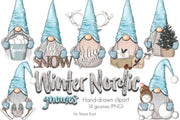 Winter Nordic Gnomes Clipart